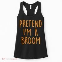 Pretend I'm A Broom Funny Easy Halloween Costume Party Women's Tank Top thumb 0