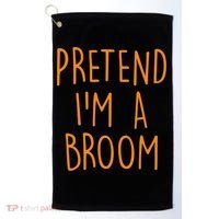 Pretend I'm A Broom Funny Easy Halloween Costume Party Golf Towel thumb 0