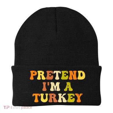 Pretend I'm A Turkey Funny Thanksgiving Party Turkey Groovy Beanie
