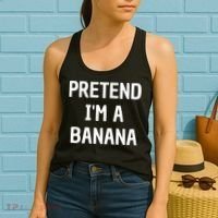 Pretend I'm A Banana Funny Lazy Halloween Costume Women's Tank Top thumb 2