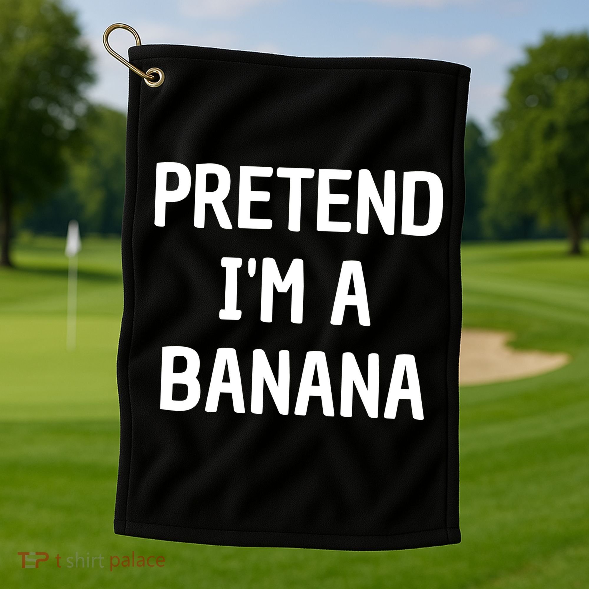 Pretend I'm A Banana Funny Lazy Halloween Costume Golf Towel
