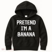 Pretend I'm A Banana Funny Lazy Halloween Costume Kids Hoodie thumb 0