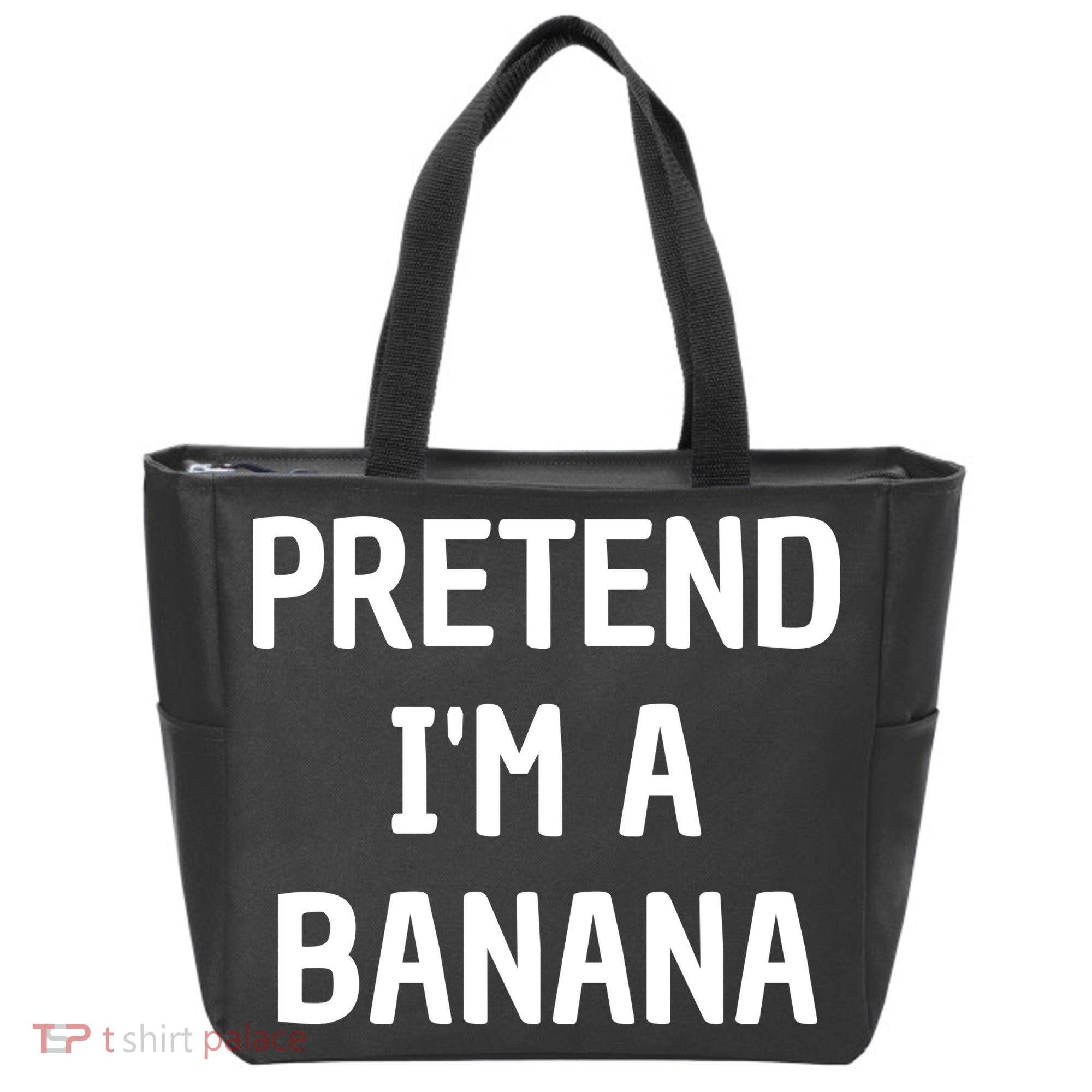Pretend I'm A Banana Funny Lazy Halloween Costume Tote Bag