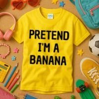Pretend I'm A Banana Funny Lazy Halloween Costume Kids T-Shirt thumb 3