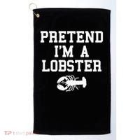 Pretend I'm A Lobster Funny Last Minute Lazy Costume Golf Towel thumb 0