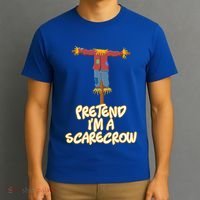 Pretend I'm a Scarecrow Halloween Lazy Scarecrow Costume T-Shirt thumb 3