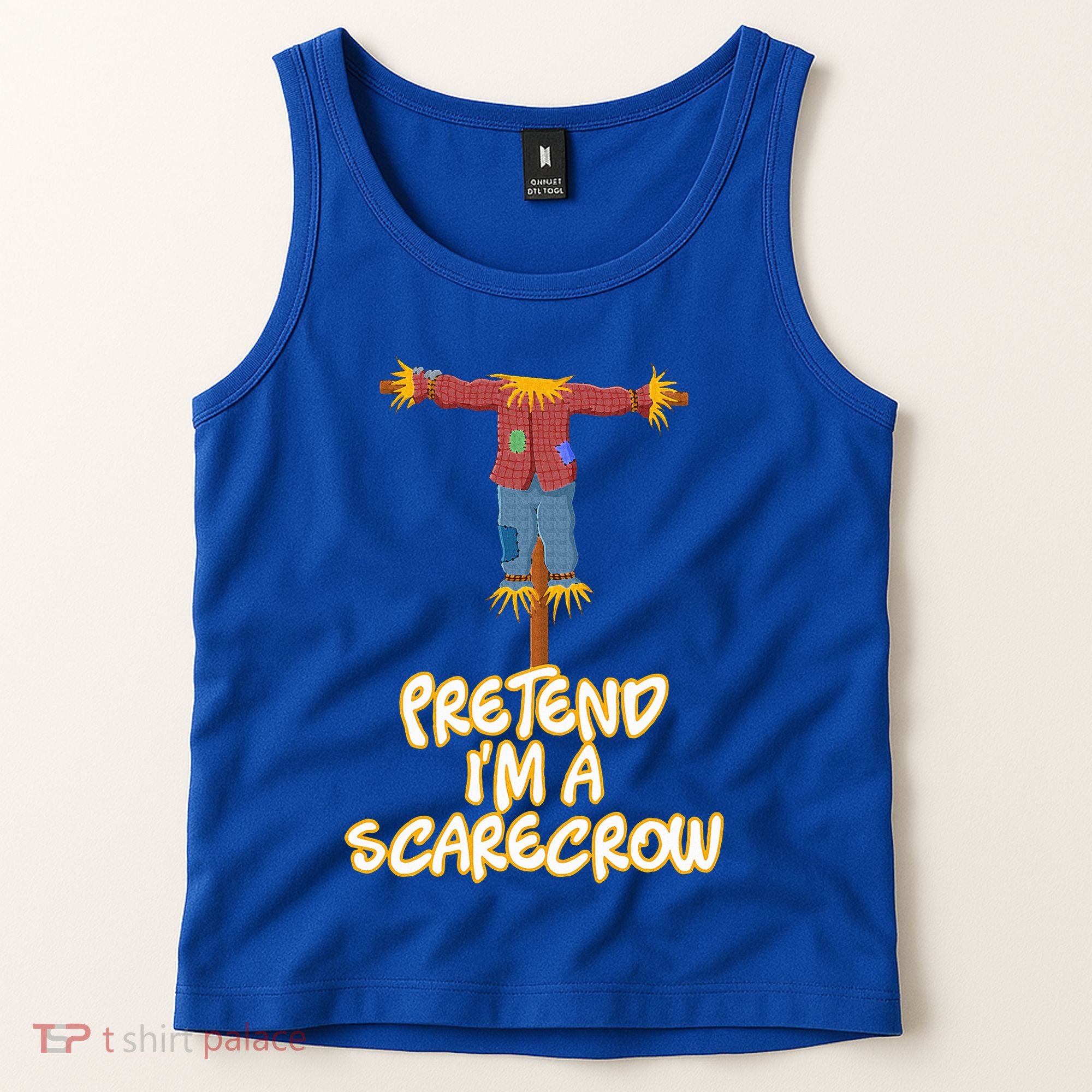 Pretend I'm a Scarecrow Halloween Lazy Scarecrow Costume Tank Top