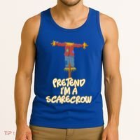 Pretend I'm a Scarecrow Halloween Lazy Scarecrow Costume Tank Top thumb 3