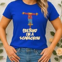 Pretend I'm a Scarecrow Halloween Lazy Scarecrow Costume Women's T-Shirt thumb 2
