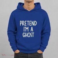 Pretend I'm A Ghost Costume Halloween Lazy Easy Hoodie thumb 0