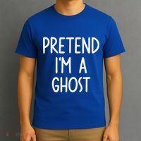 Pretend I'm A Ghost Costume Halloween Lazy Easy T-Shirt thumb 3
