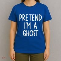 Pretend I'm A Ghost Costume Halloween Lazy Easy T-Shirt thumb 4