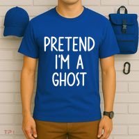 Pretend I'm A Ghost Costume Halloween Lazy Easy T-Shirt thumb 6