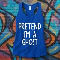 Pretend I'm A Ghost Costume Halloween Lazy Easy Women's Tank Top thumb 3