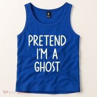Pretend I'm A Ghost Costume Halloween Lazy Easy Tank Top thumb 2