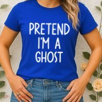 Pretend I'm A Ghost Costume Halloween Lazy Easy Women's T-Shirt thumb 2
