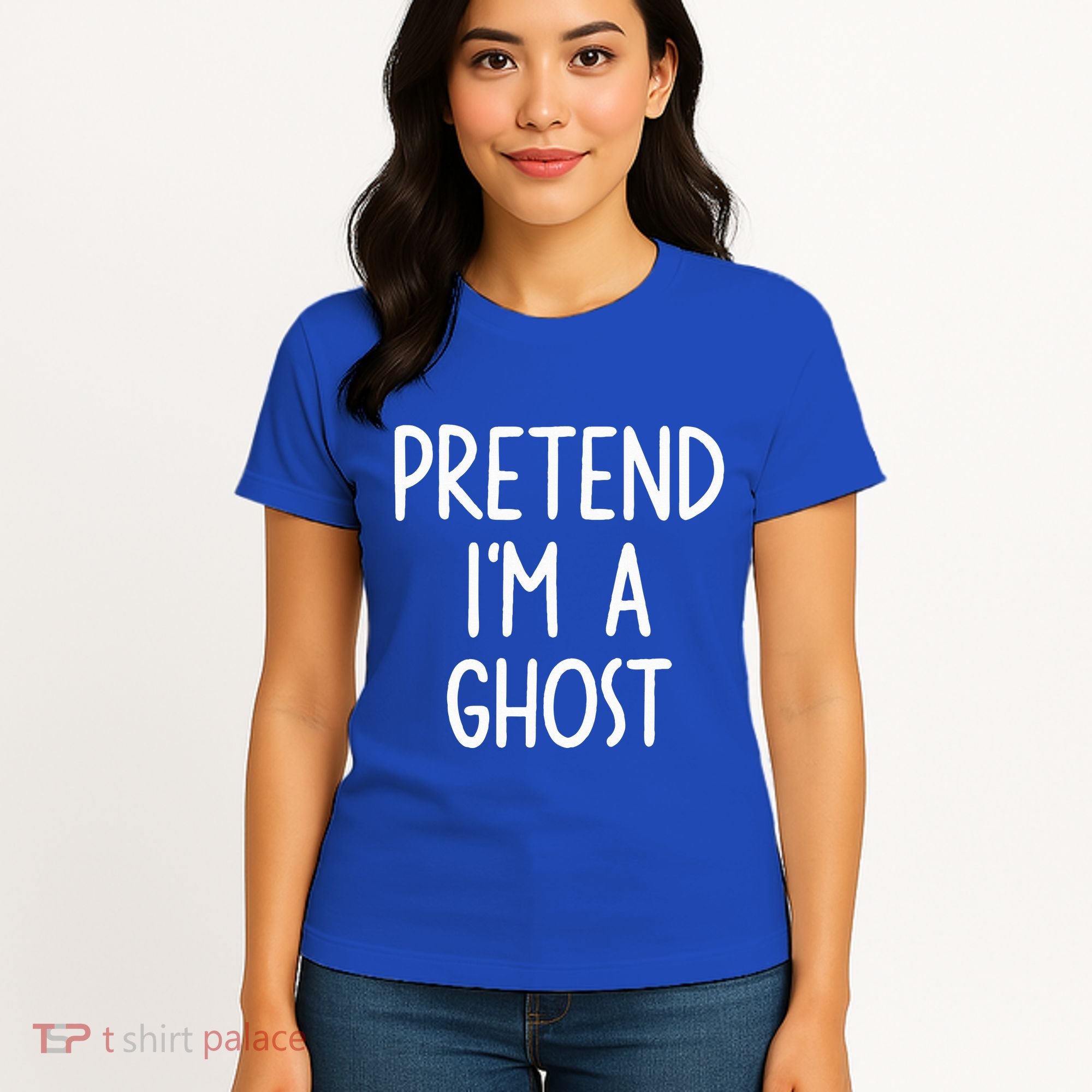 Pretend I'm A Ghost Costume Halloween Lazy Easy Women's T-Shirt