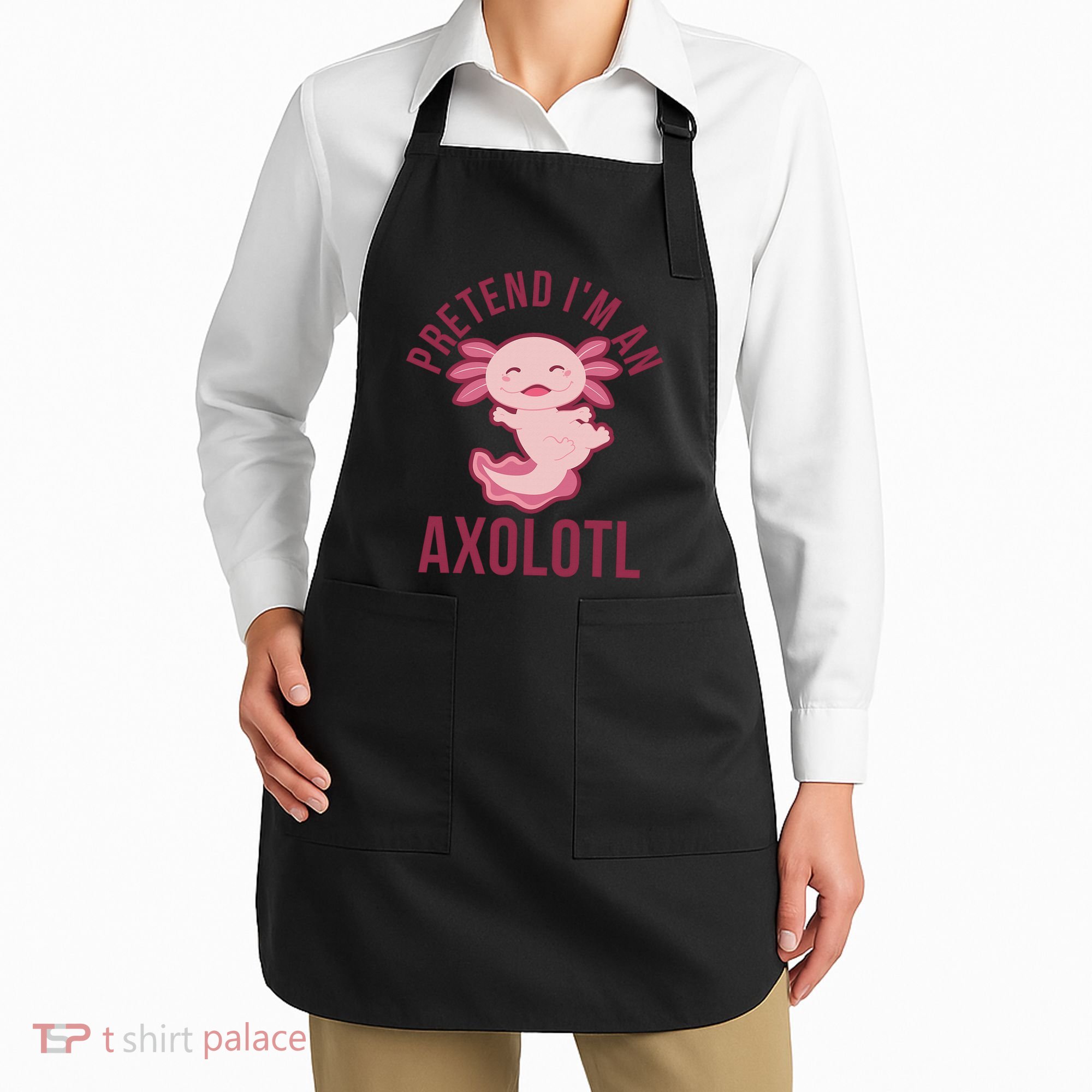 Pretend I'm An Axolotl Funny Lazy Halloween Costume  Apron