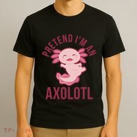 Pretend I'm An Axolotl Funny Lazy Halloween Costume  T-Shirt thumb 3