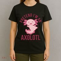 Pretend I'm An Axolotl Funny Lazy Halloween Costume  T-Shirt thumb 4