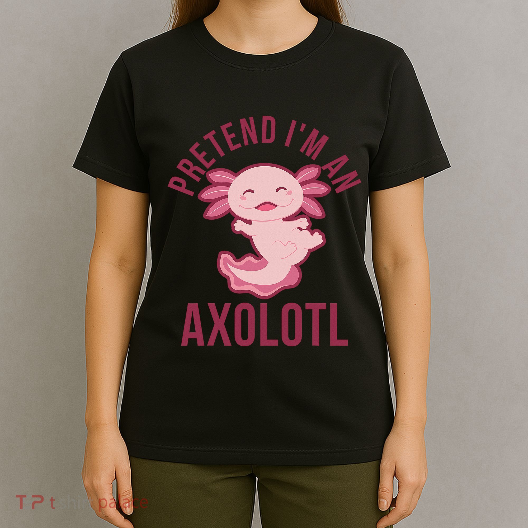 Pretend I'm An Axolotl Funny Lazy Halloween Costume  T-Shirt