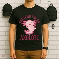 Pretend I'm An Axolotl Funny Lazy Halloween Costume  T-Shirt thumb 6