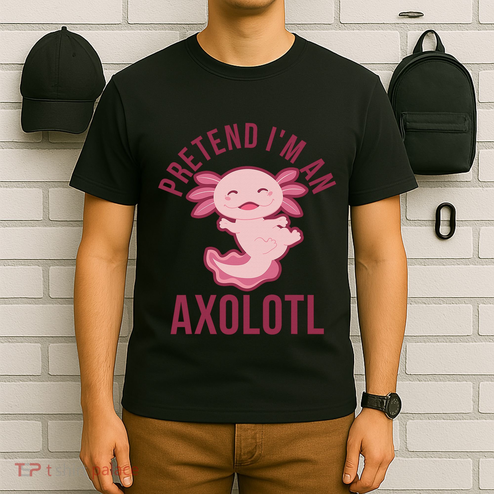 Pretend I'm An Axolotl Funny Lazy Halloween Costume  T-Shirt