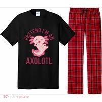 Pretend I'm An Axolotl Funny Lazy Halloween Costume  Pajama Set thumb 0