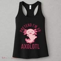 Pretend I'm An Axolotl Funny Lazy Halloween Costume  Women's Tank Top thumb 3