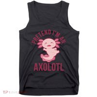 Pretend I'm An Axolotl Funny Lazy Halloween Costume  Tank Top thumb 0