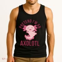 Pretend I'm An Axolotl Funny Lazy Halloween Costume  Tank Top thumb 3