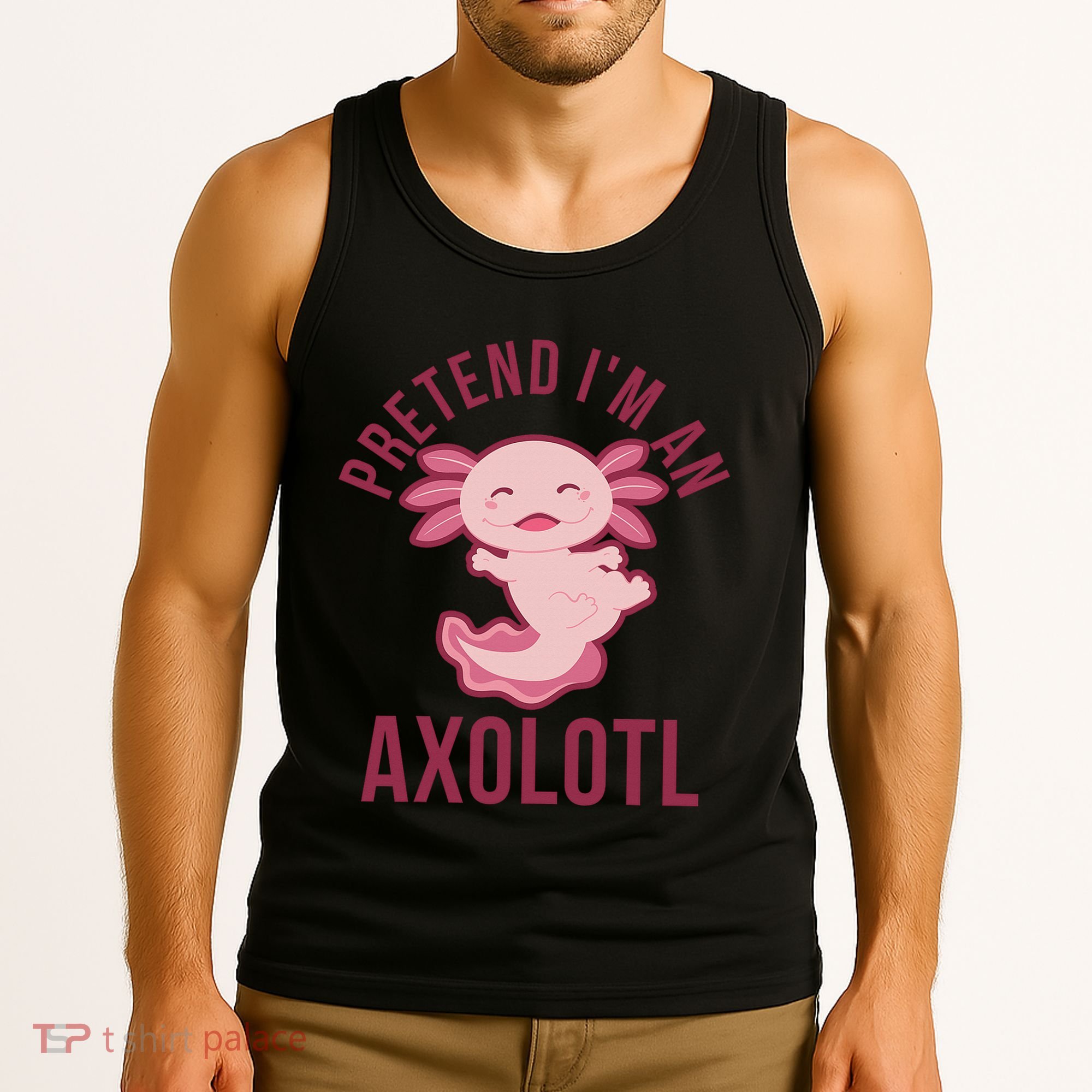 Pretend I'm An Axolotl Funny Lazy Halloween Costume  Tank Top