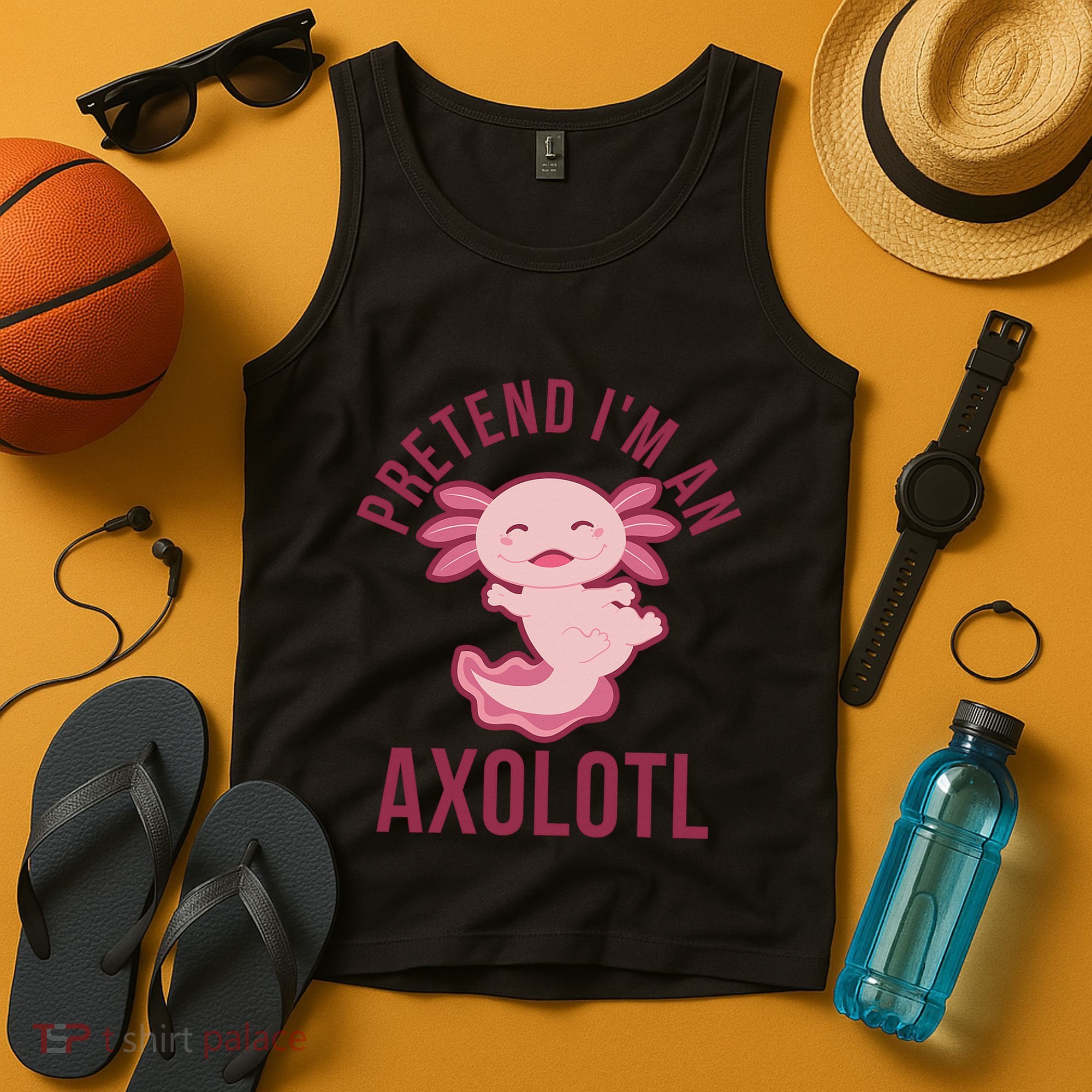 Pretend I'm An Axolotl Funny Lazy Halloween Costume  Tank Top