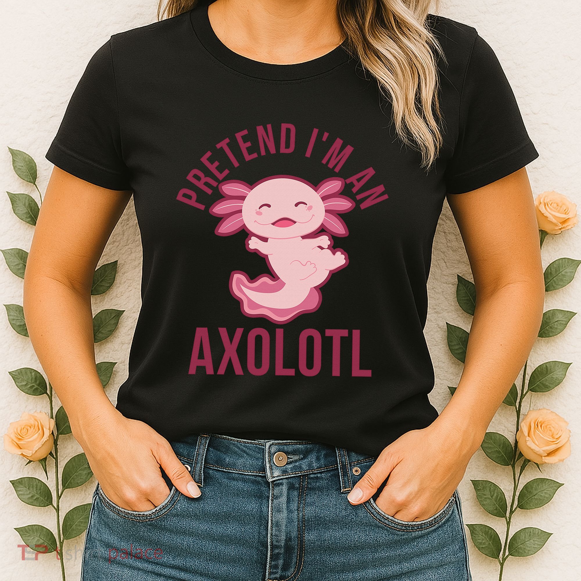 Pretend I'm An Axolotl Funny Lazy Halloween Costume  Women's T-Shirt
