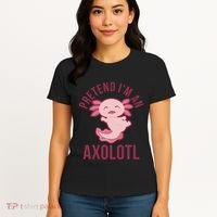 Pretend I'm An Axolotl Funny Lazy Halloween Costume  Women's T-Shirt thumb 4