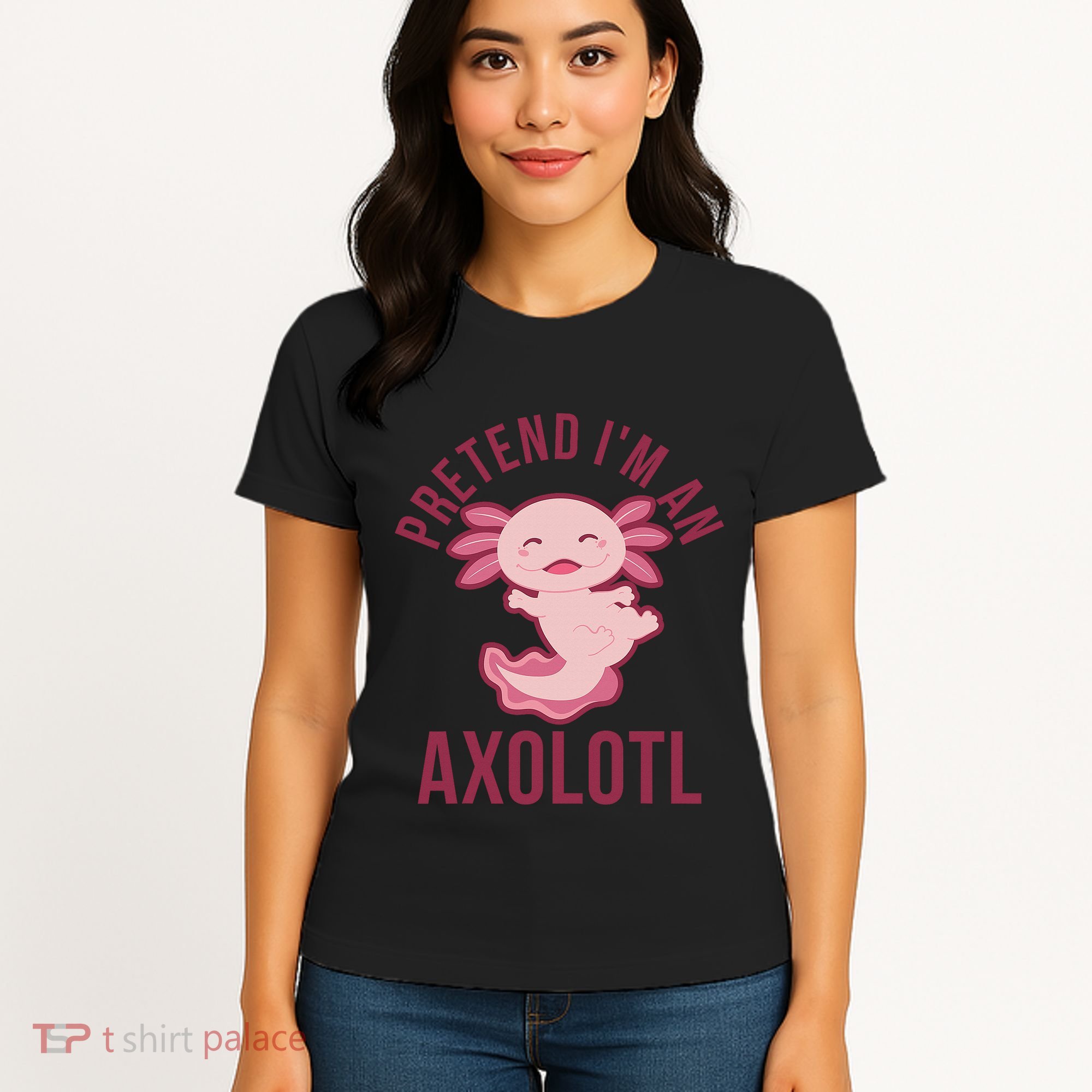 Pretend I'm An Axolotl Funny Lazy Halloween Costume  Women's T-Shirt