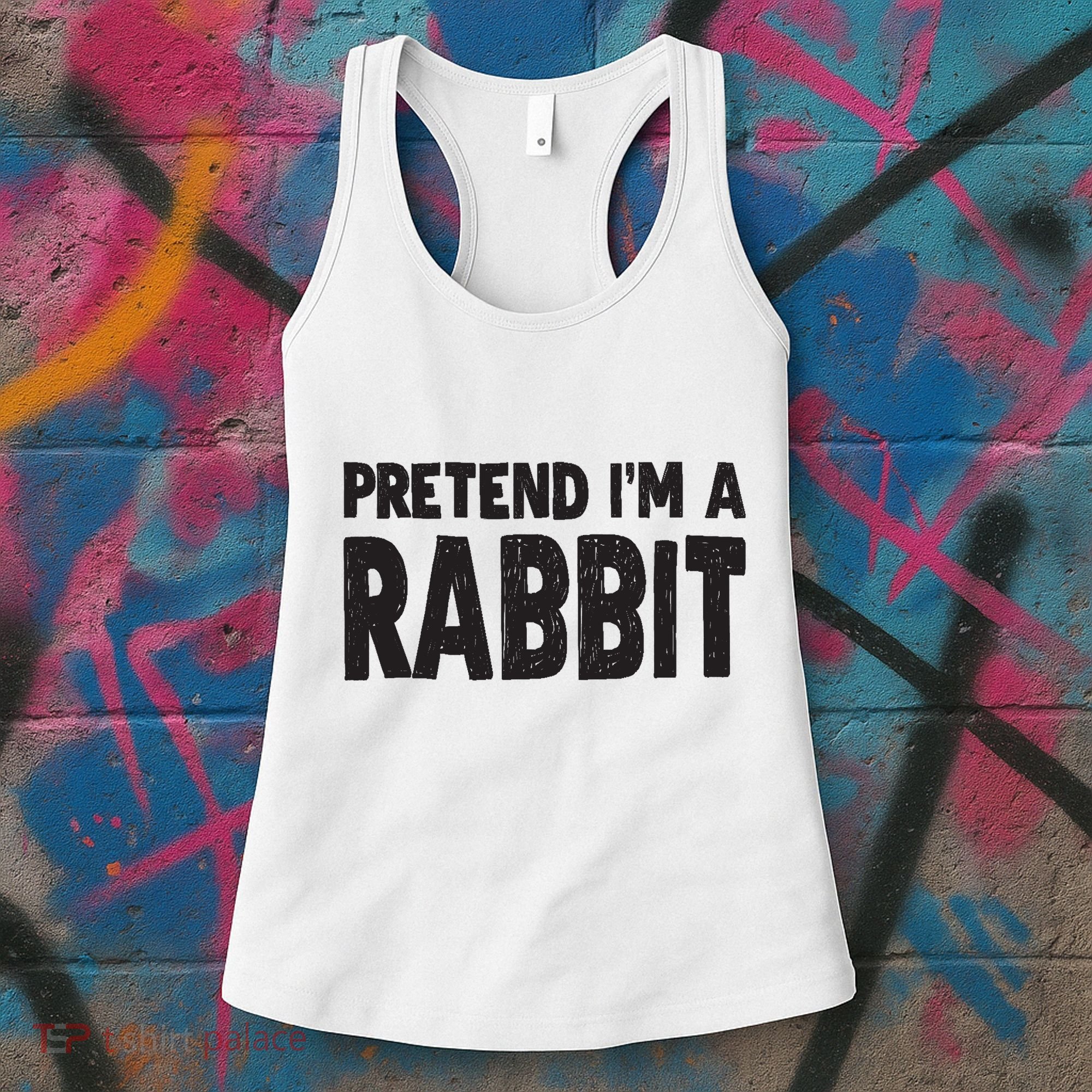 Pretend I'm A Rabbit Easy Halloween Costume Women's Tank Top