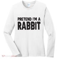 Pretend I'm A Rabbit Easy Halloween Costume Women's Long Sleeve Shirt thumb 0