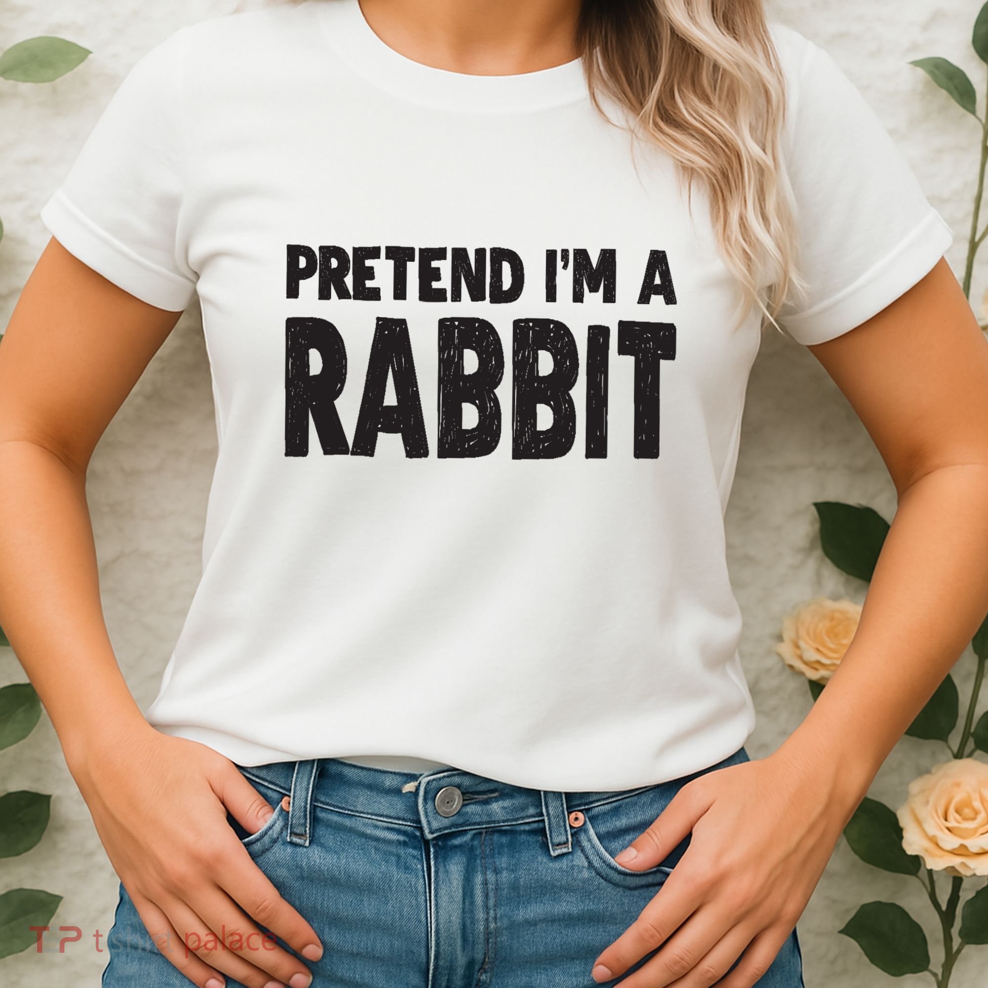 Pretend I'm A Rabbit Easy Halloween Costume Women's T-Shirt