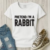Pretend I'm A Rabbit Easy Halloween Costume Women's T-Shirt thumb 3