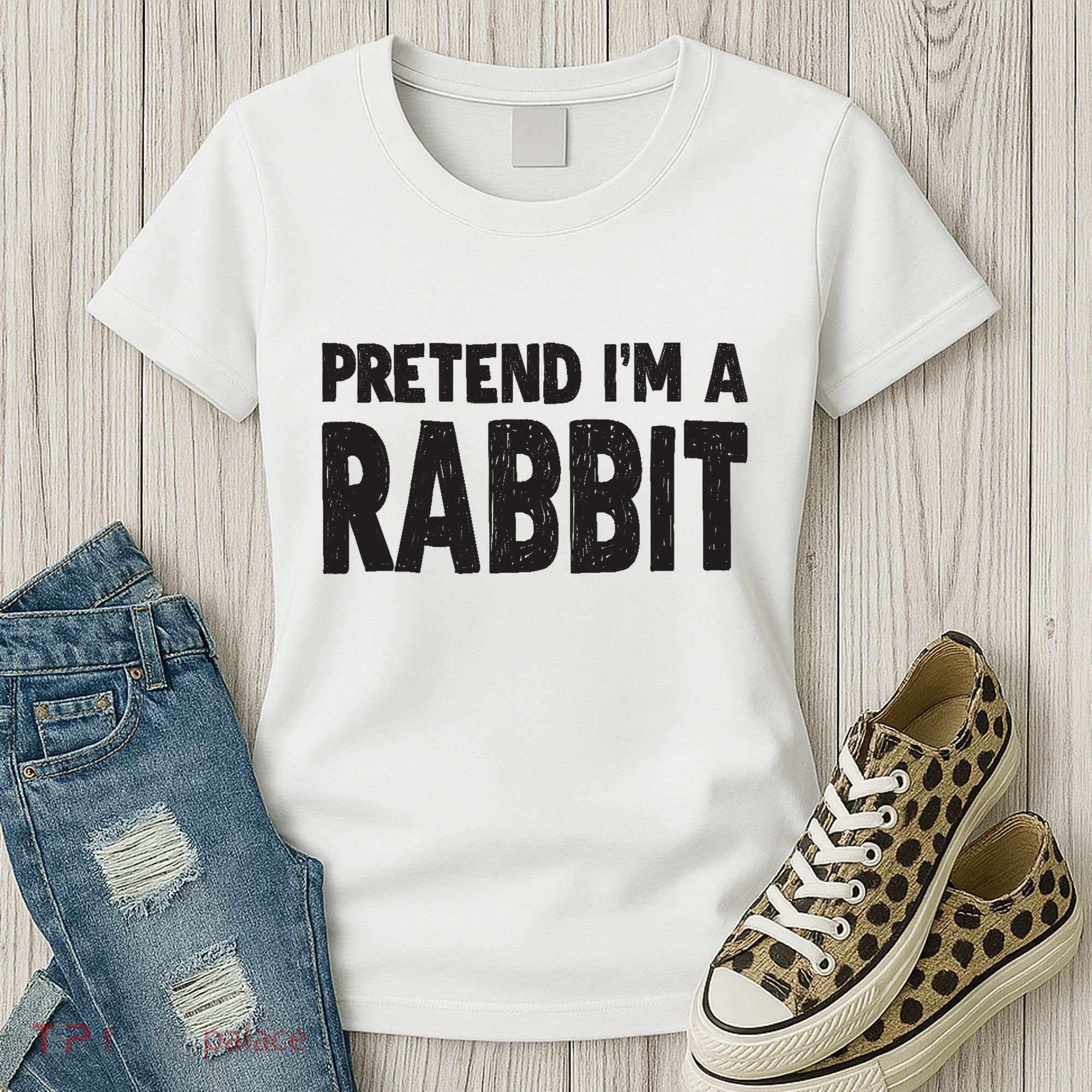 Pretend I'm A Rabbit Easy Halloween Costume Women's T-Shirt