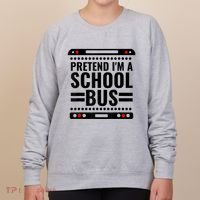 Pretend I'm a School Bus Funny Lazy Halloween Costume Women's Sweatshirt thumb 0