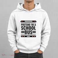 Pretend I'm a School Bus Funny Lazy Halloween Costume Hoodie thumb 0