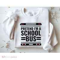 Pretend I'm a School Bus Funny Lazy Halloween Costume Sweatshirt thumb 2