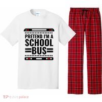 Pretend I'm a School Bus Funny Lazy Halloween Costume Pajama Set thumb 0