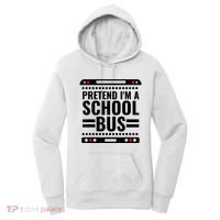 Pretend I'm a School Bus Funny Lazy Halloween Costume Women's Hoodie thumb 0