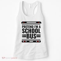 Pretend I'm a School Bus Funny Lazy Halloween Costume Women's Tank Top thumb 0
