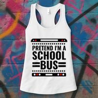 Pretend I'm a School Bus Funny Lazy Halloween Costume Women's Tank Top thumb 3