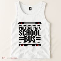 Pretend I'm a School Bus Funny Lazy Halloween Costume Tank Top thumb 2