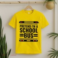 Pretend I'm a School Bus Funny Lazy Halloween Costume T-Shirt thumb 2